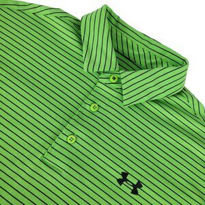 Under Armour Heatgear Golf Polo Mens Medium Loose Fit Neon Green Performance